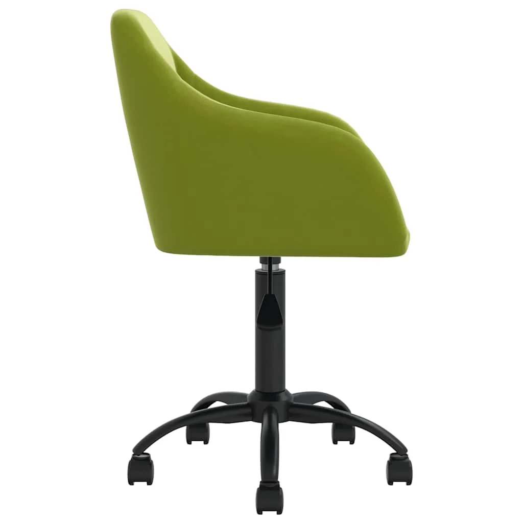 Chaise pivotante de bureau 53 x 51,5 x 93 cm vert clair velours – vue de détail