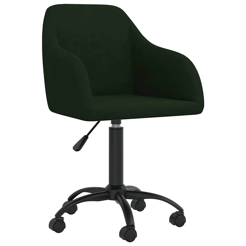 Chaise pivotante de bureau 53 x 51,5 x 93 cm vert foncé velours – vue d’ensemble