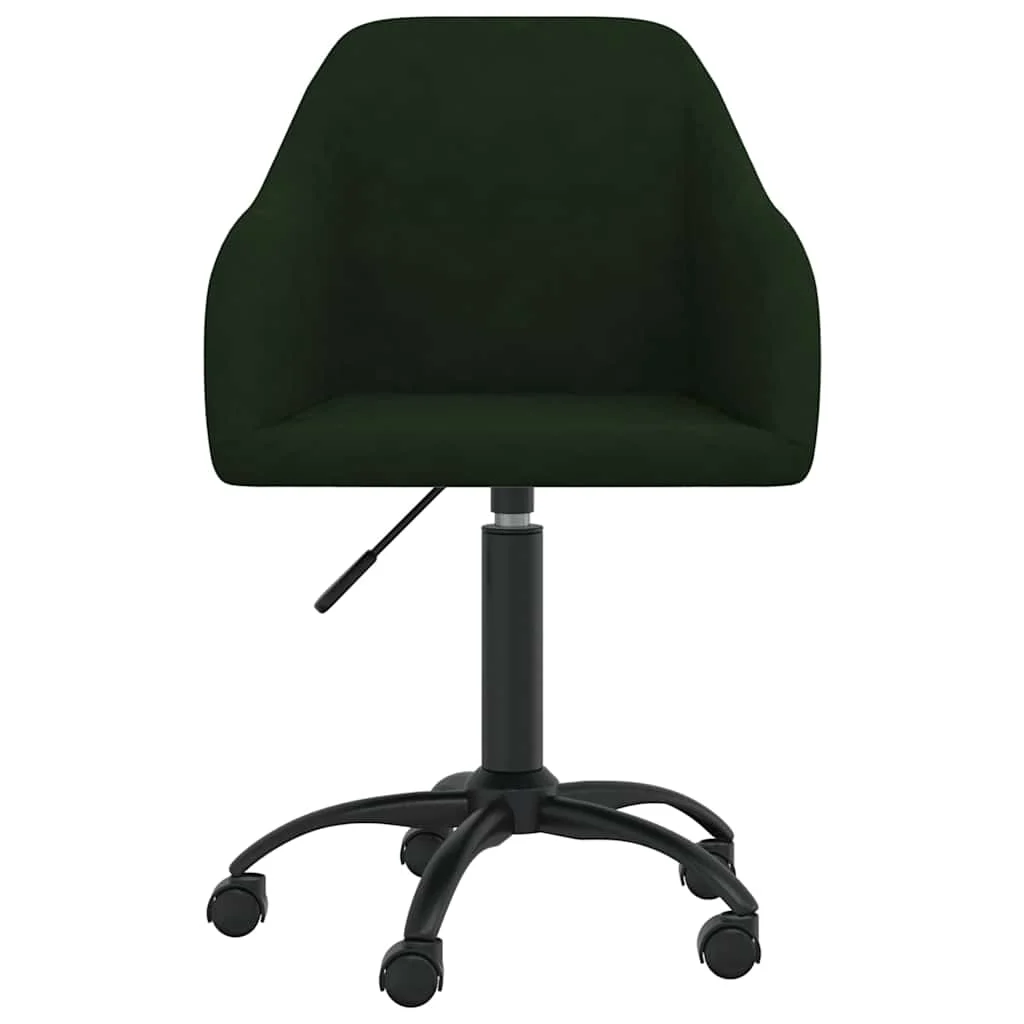 Chaise pivotante de bureau 53 x 51,5 x 93 cm vert foncé velours – vue de face