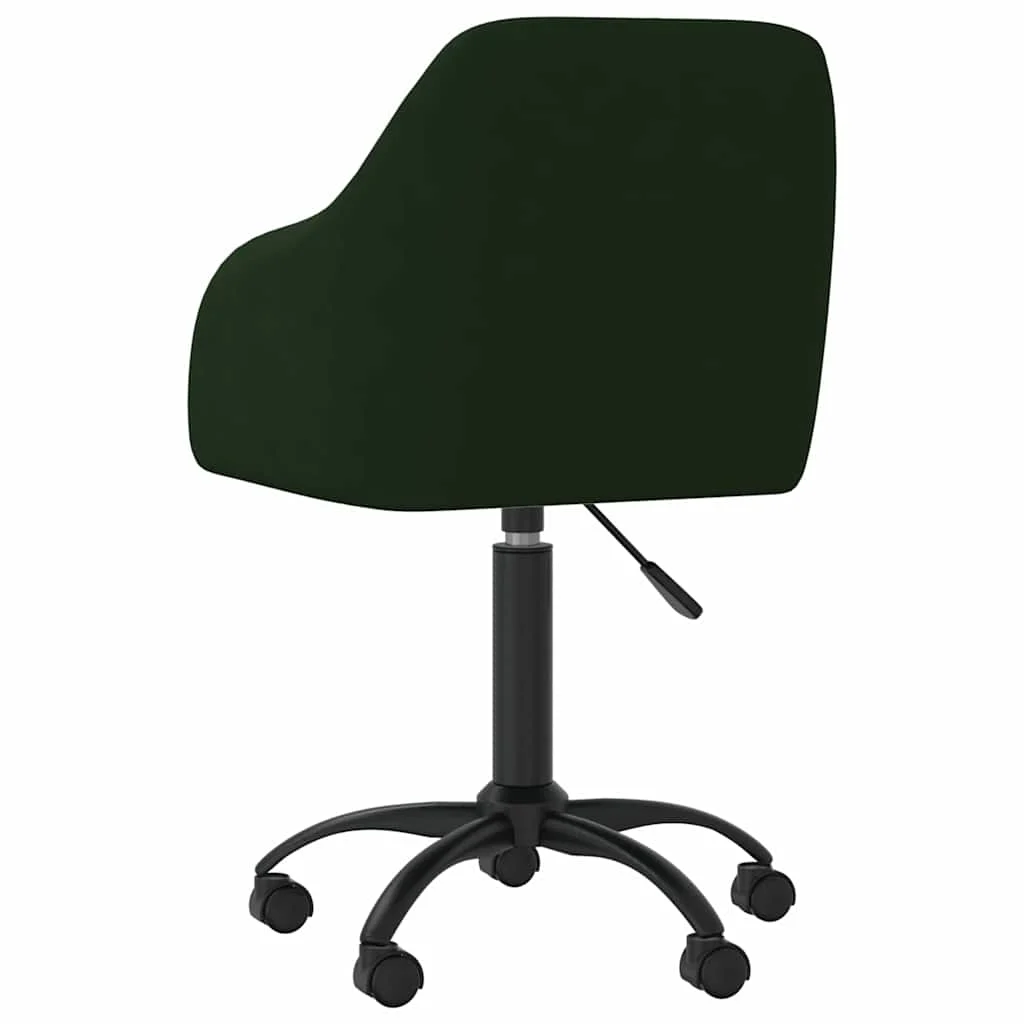 Chaise pivotante de bureau 53 x 51,5 x 93 cm vert foncé velours – vue de côté