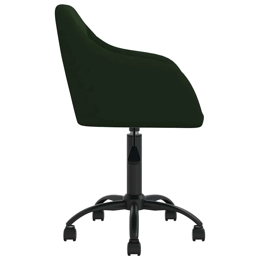 Chaise pivotante de bureau 53 x 51,5 x 93 cm vert foncé velours – vue de détail