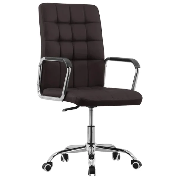 Chaise pivotante de bureau 54,5 x 64 x 106 cm marron tissu – vue d’ensemble