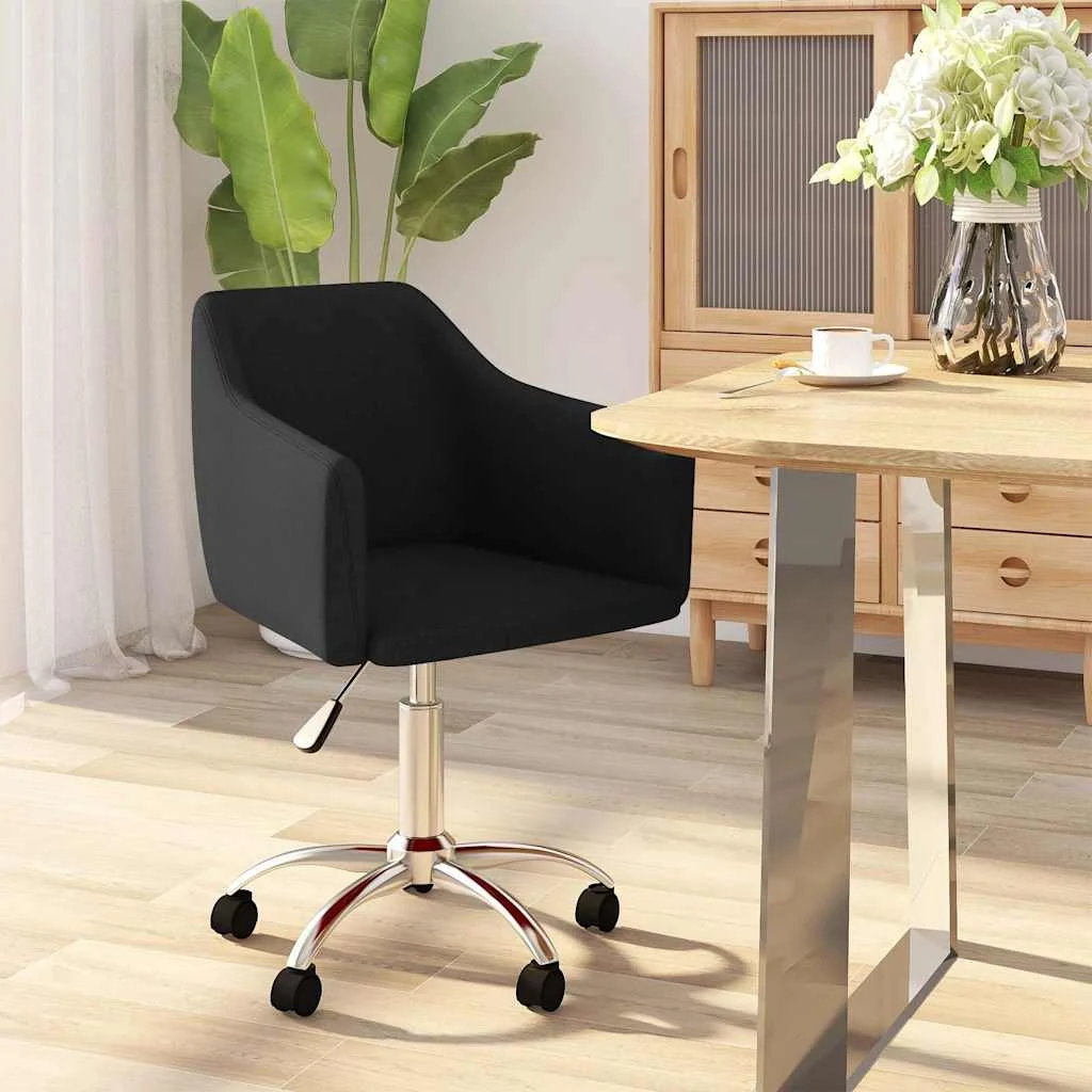 Chaise pivotante de bureau 54 x 50 x 83 cm noir tissu – vue d’ensemble