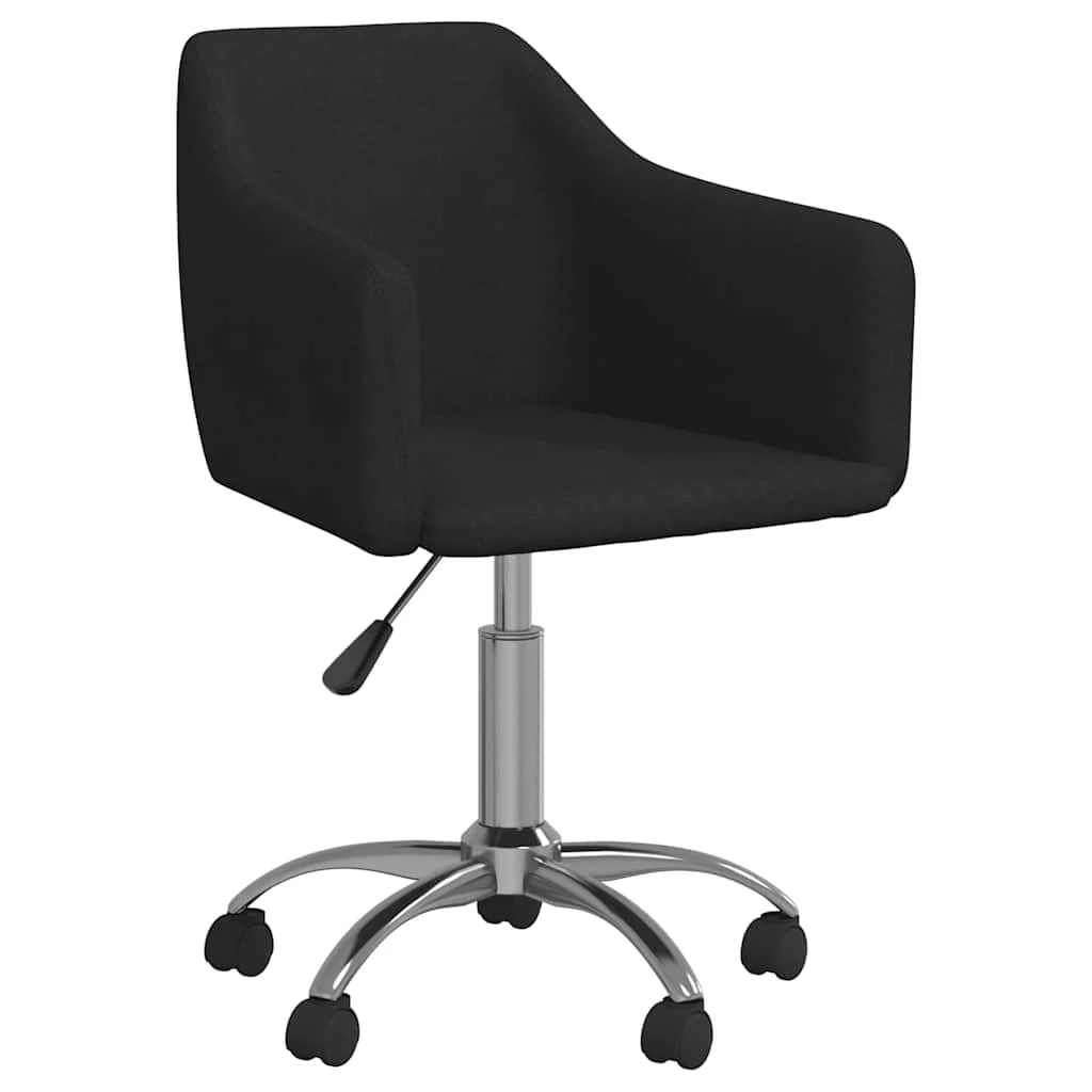 Chaise pivotante de bureau 54 x 50 x 83 cm noir tissu – vue de face