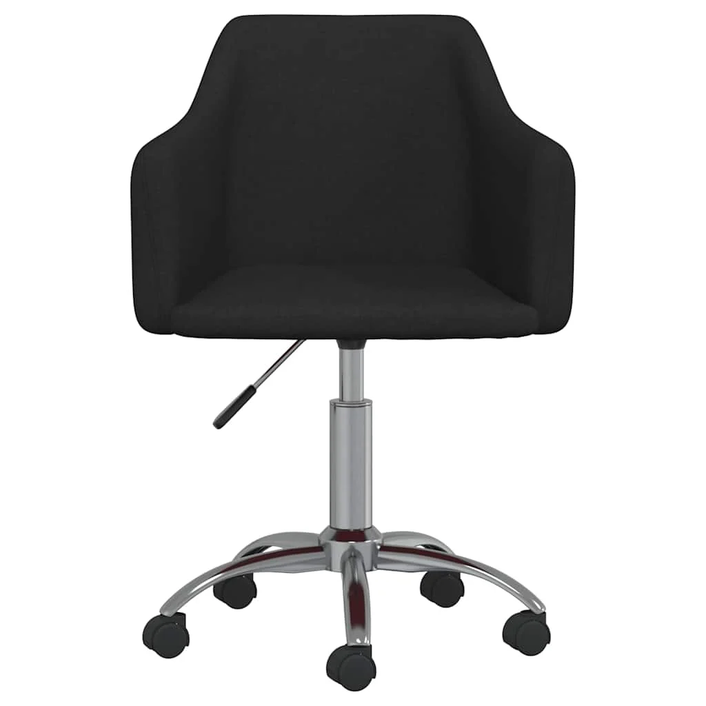 Chaise pivotante de bureau 54 x 50 x 83 cm noir tissu – vue de côté