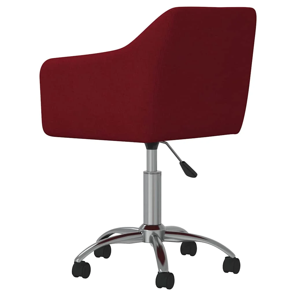 Chaise pivotante de bureau 54 x 50 x 83 cm rouge bordeaux tissu – vue en situation
