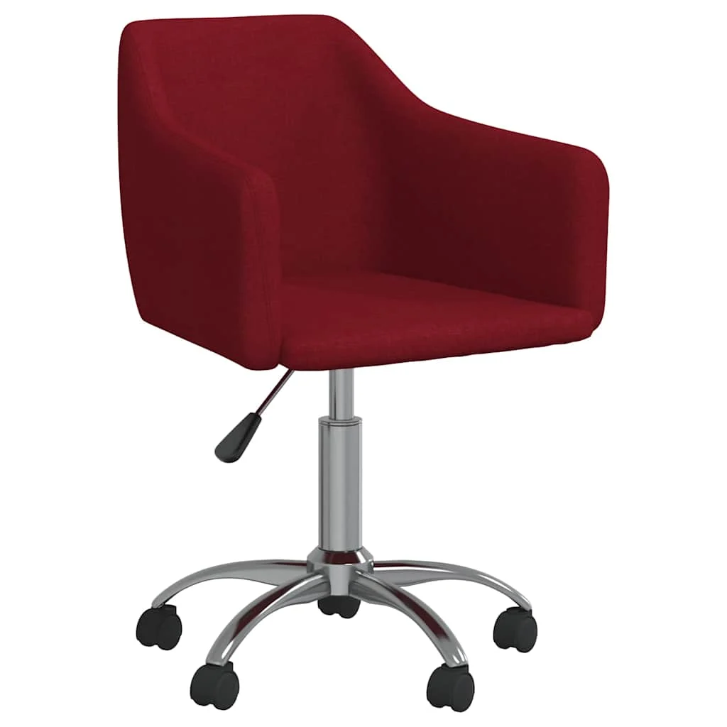 Chaise pivotante de bureau 54 x 50 x 83 cm rouge bordeaux tissu – vue de face