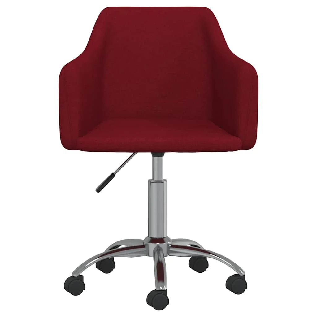 Chaise pivotante de bureau 54 x 50 x 83 cm rouge bordeaux tissu – vue de côté