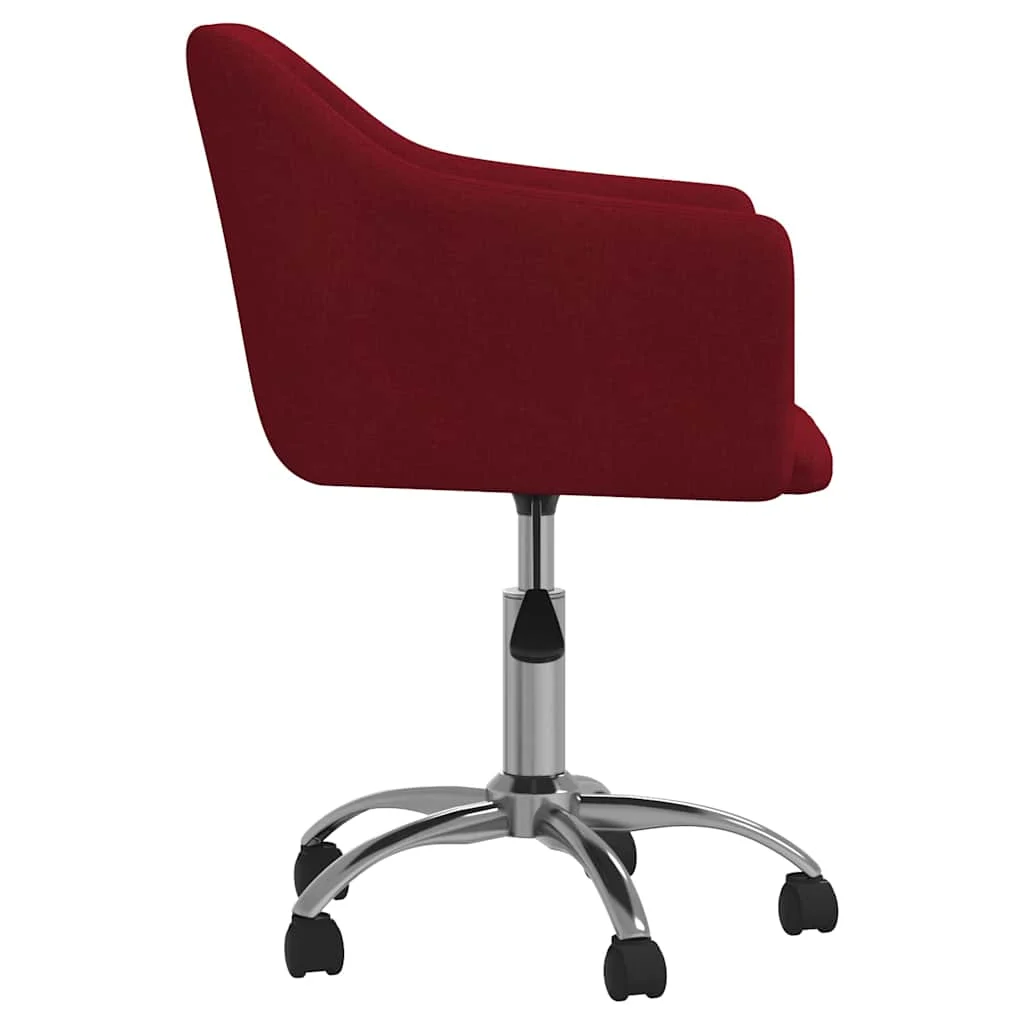 Chaise pivotante de bureau 54 x 50 x 83 cm rouge bordeaux tissu – vue de détail
