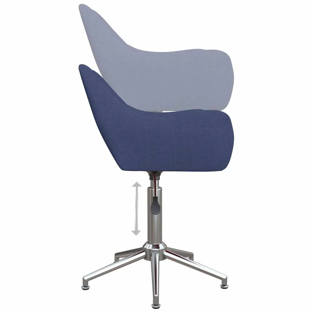 Chaise pivotante de bureau 54 x 61 x 86 cm bleu tissu – vue de dessus