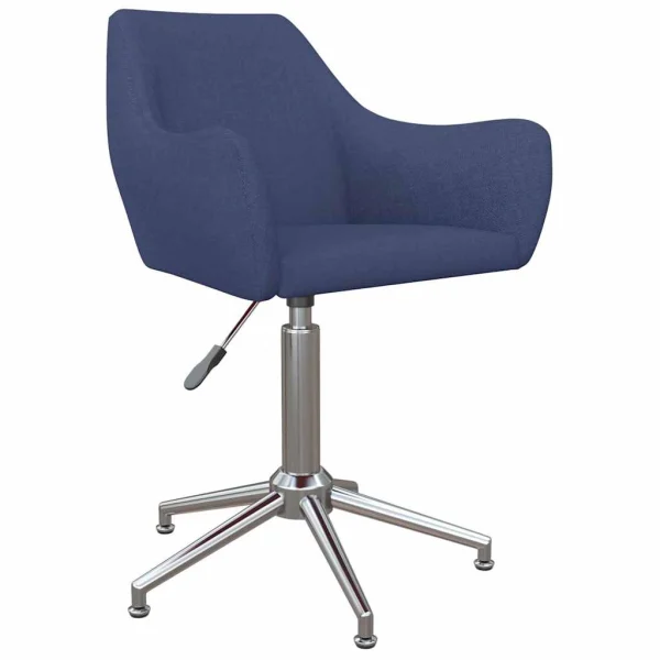 Chaise pivotante de bureau 54 x 61 x 86 cm bleu tissu – vue d’ensemble