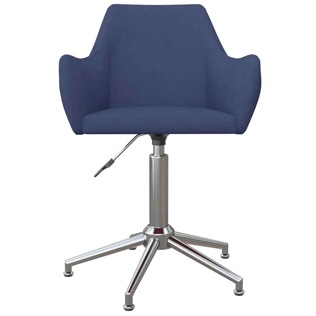 Chaise pivotante de bureau 54 x 61 x 86 cm bleu tissu – vue de face