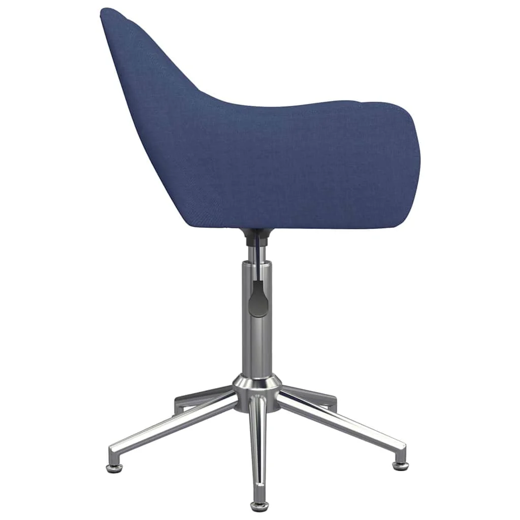 Chaise pivotante de bureau 54 x 61 x 86 cm bleu tissu – vue de côté