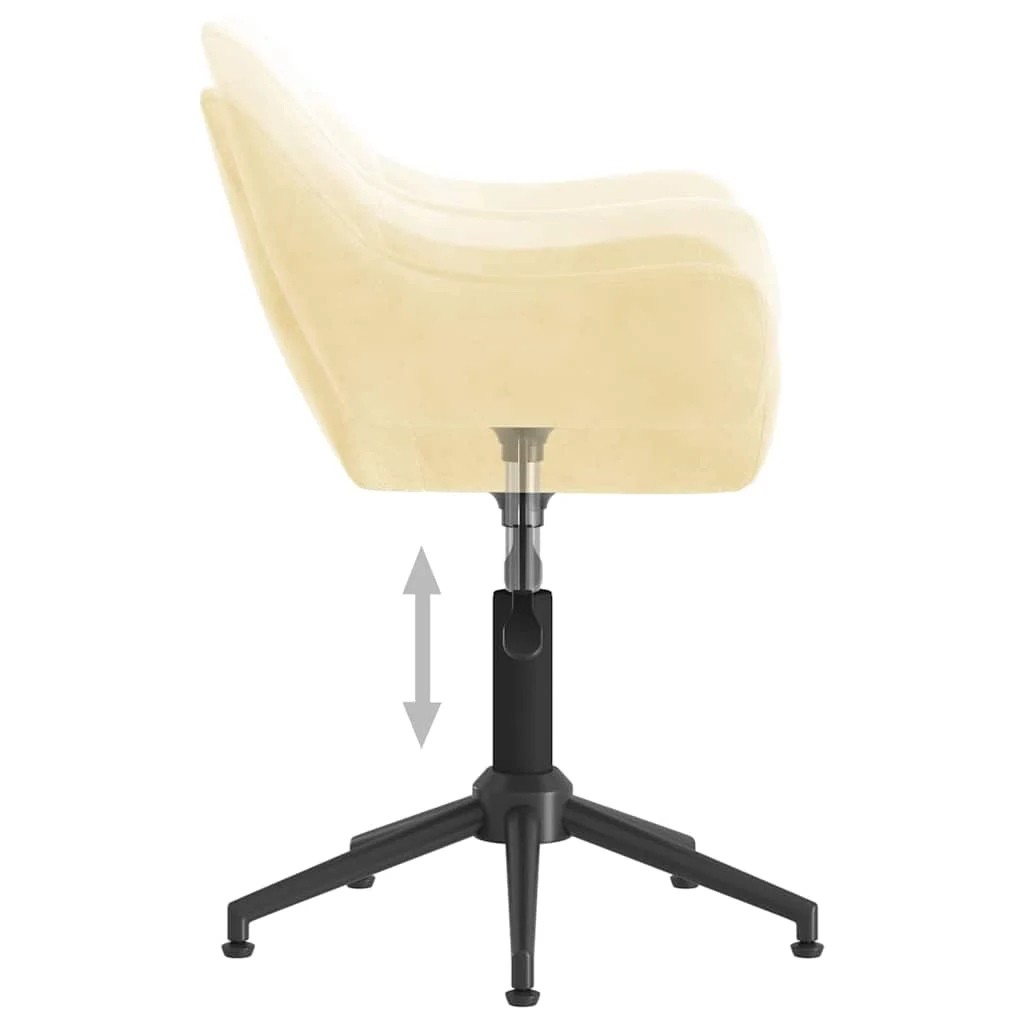 Chaise pivotante de bureau 54 x 61 x 86 cm crème velours – vue de dessus
