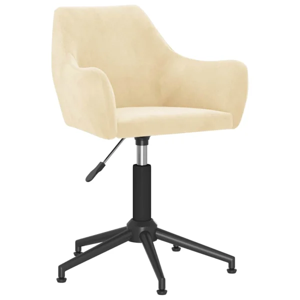 Chaise pivotante de bureau 54 x 61 x 86 cm crème velours – vue d’ensemble