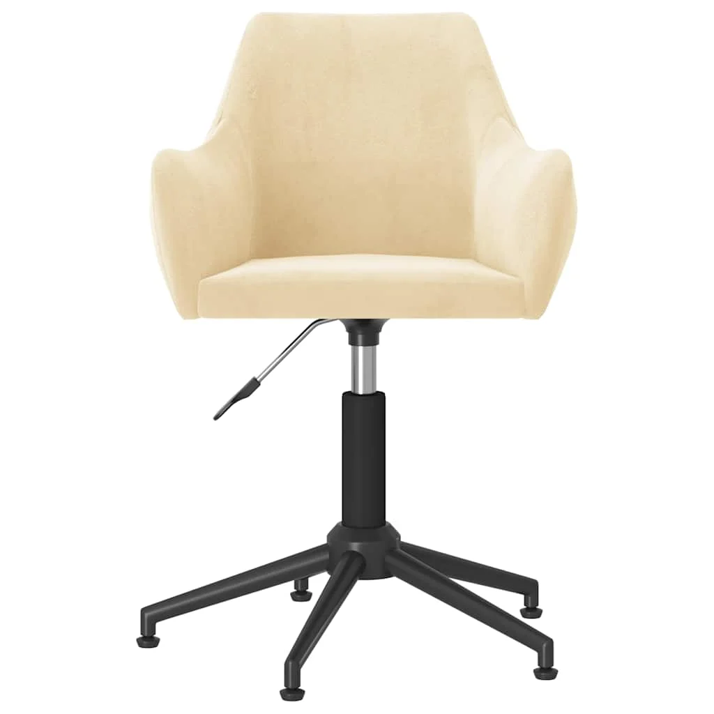 Chaise pivotante de bureau 54 x 61 x 86 cm crème velours – vue de face