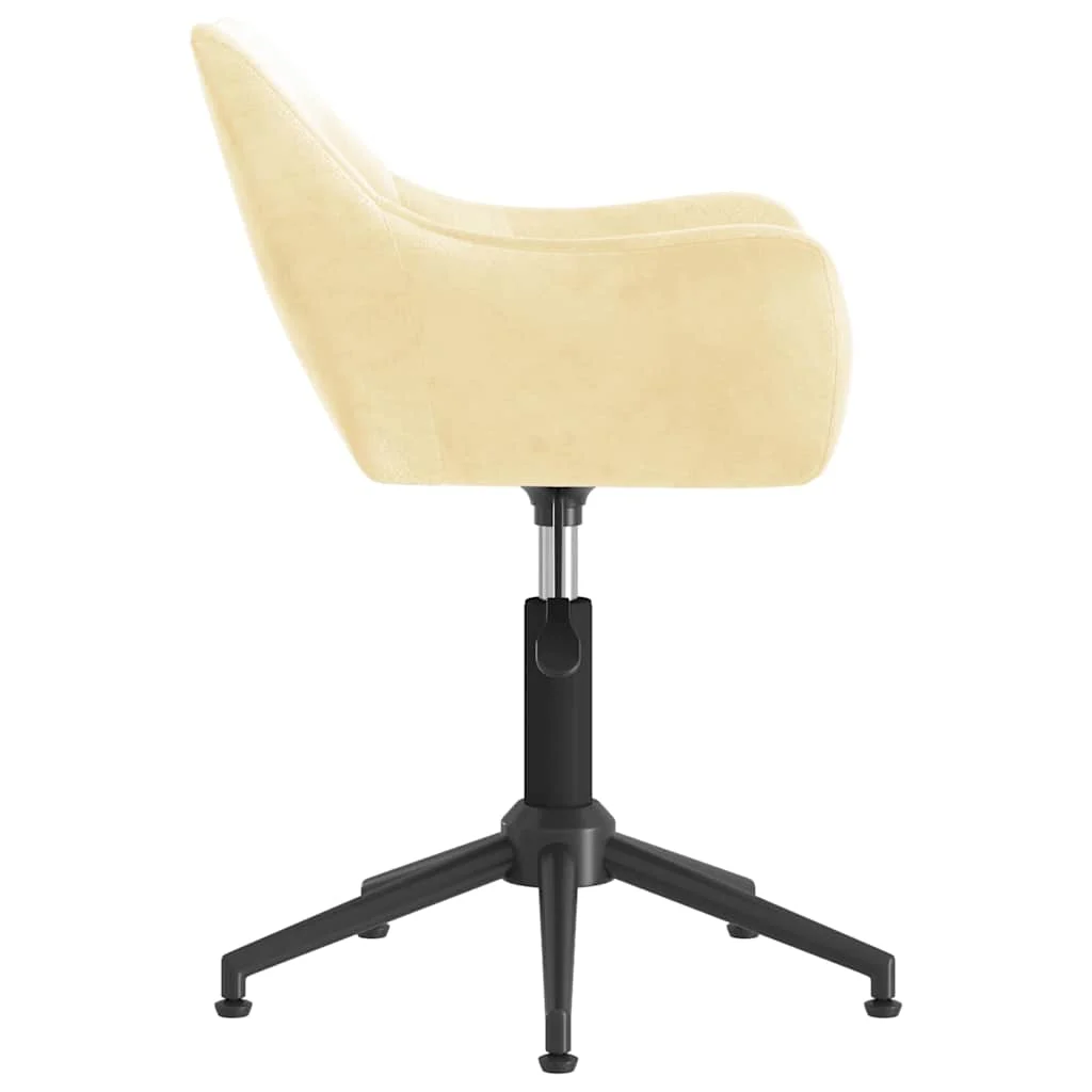 Chaise pivotante de bureau 54 x 61 x 86 cm crème velours – vue de côté