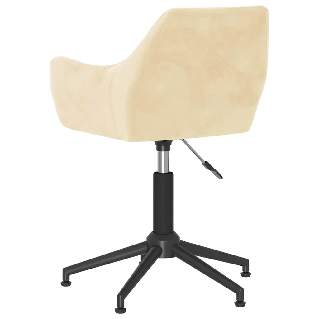 Chaise pivotante de bureau 54 x 61 x 86 cm crème velours – vue de détail