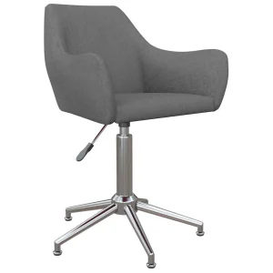 Chaise pivotante de bureau 54 x 61 x 86 cm gris clair tissu – vue d’ensemble