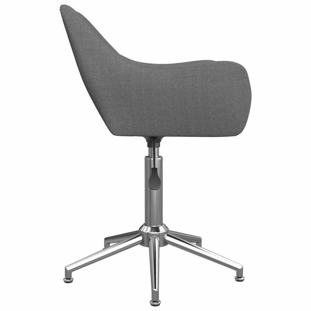 Chaise pivotante de bureau 54 x 61 x 86 cm gris clair tissu – vue de côté