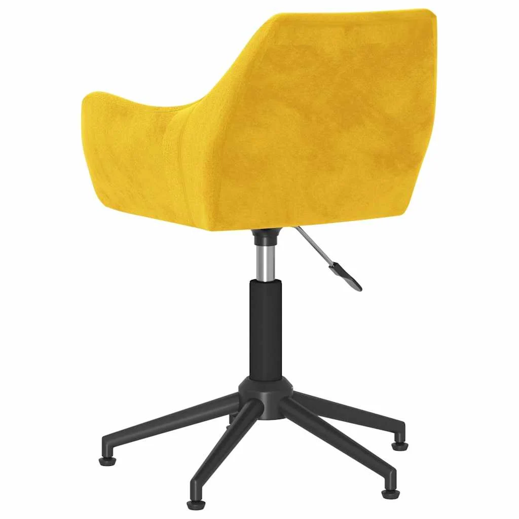 Chaise pivotante de bureau 54 x 61 x 86 cm jaune moutarde velours – vue de détail