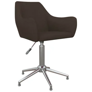 Chaise pivotante de bureau 54 x 61 x 86 cm marron foncé tissu – vue d’ensemble