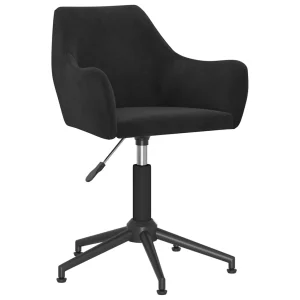 Chaise pivotante de bureau 54 x 61 x 86 cm noir velours – vue d’ensemble