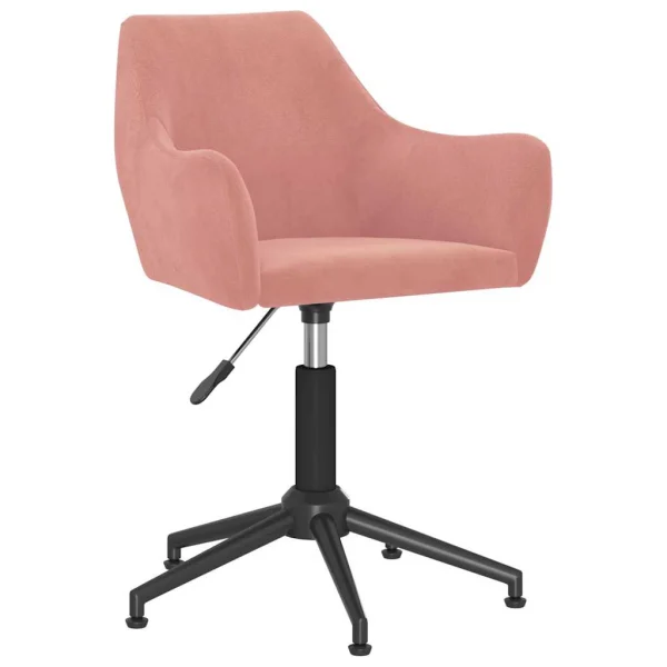 Chaise pivotante de bureau 54 x 61 x 86 cm rose velours – vue d’ensemble
