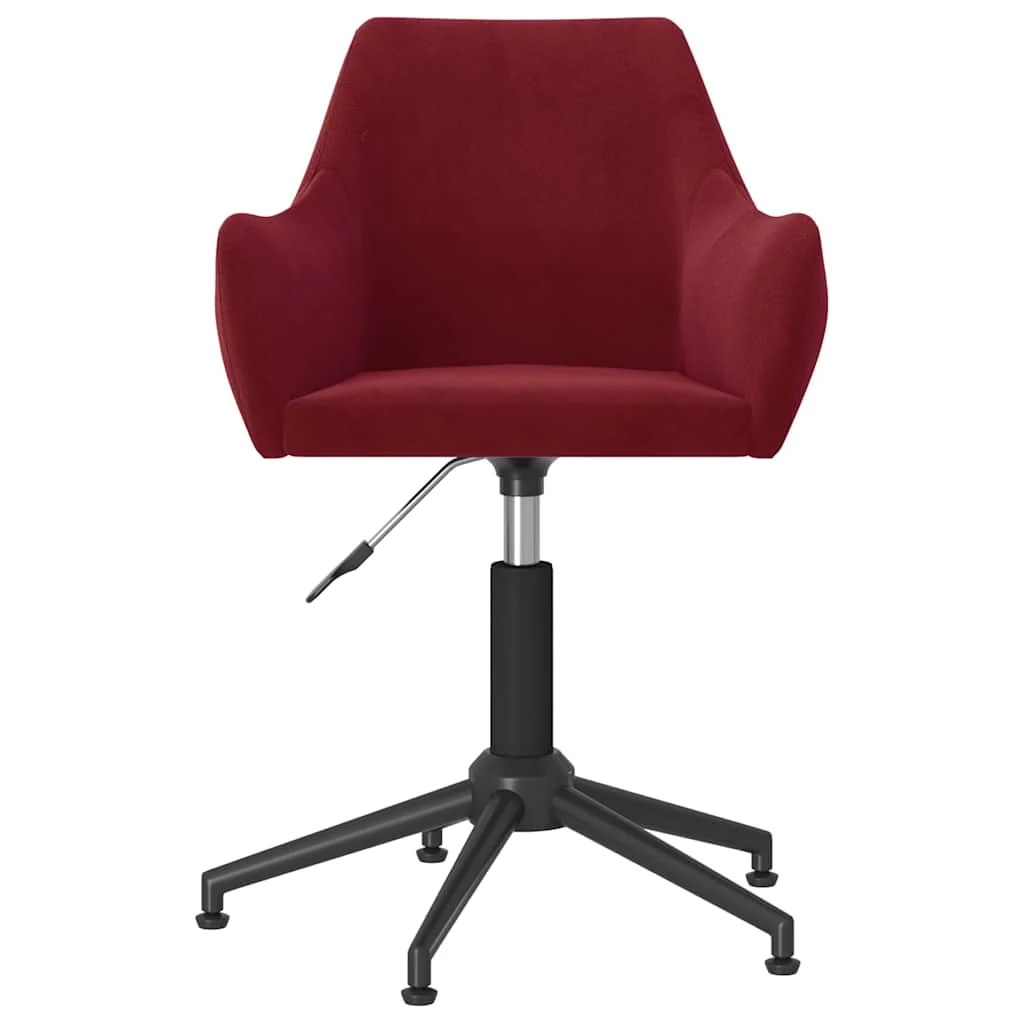 Chaise pivotante de bureau 54 x 61 x 86 cm rouge bordeaux velours – vue de face