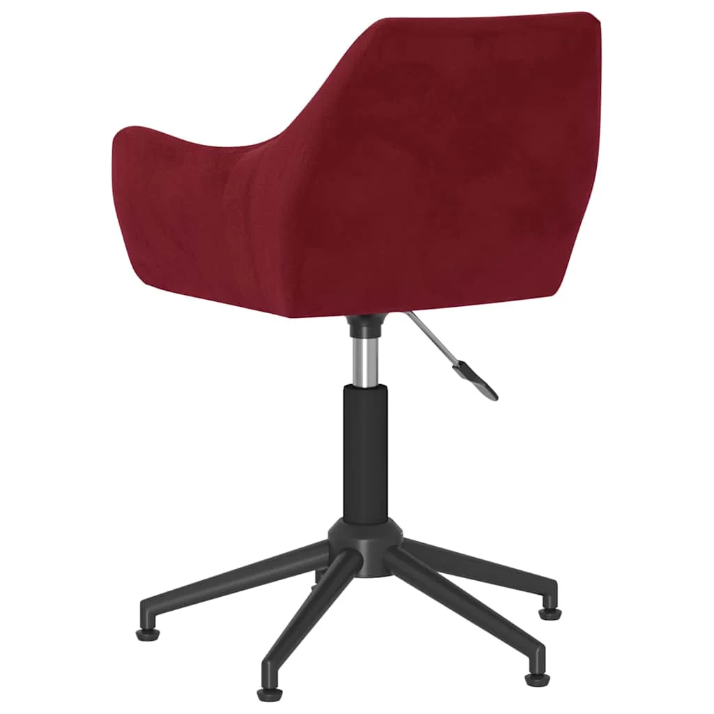 Chaise pivotante de bureau 54 x 61 x 86 cm rouge bordeaux velours – vue de détail