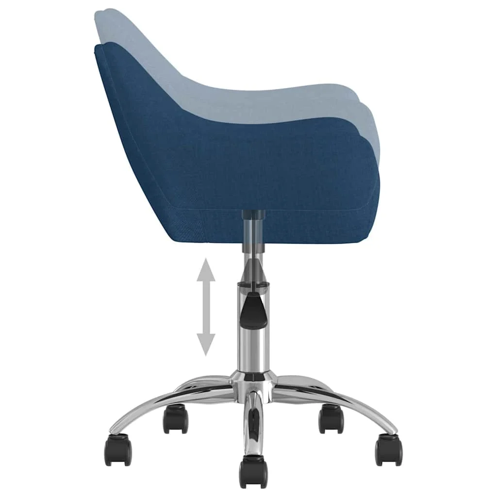 Chaise pivotante de bureau 54 x 61 x 89 cm bleu tissu – vue de dessus
