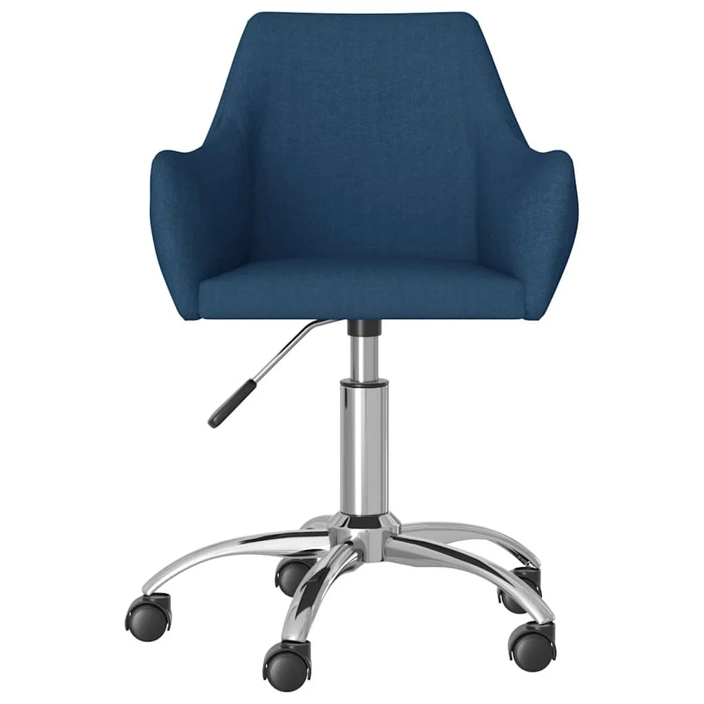 Chaise pivotante de bureau 54 x 61 x 89 cm bleu tissu – vue de face