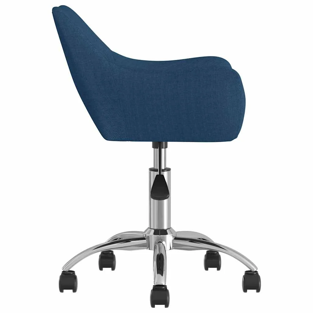 Chaise pivotante de bureau 54 x 61 x 89 cm bleu tissu – vue de côté