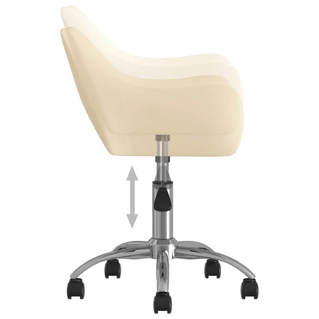 Chaise pivotante de bureau 54 x 61 x 89 cm crème tissu – vue de dessus