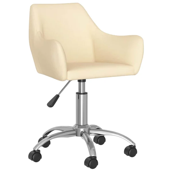 Chaise pivotante de bureau 54 x 61 x 89 cm crème tissu – vue d’ensemble