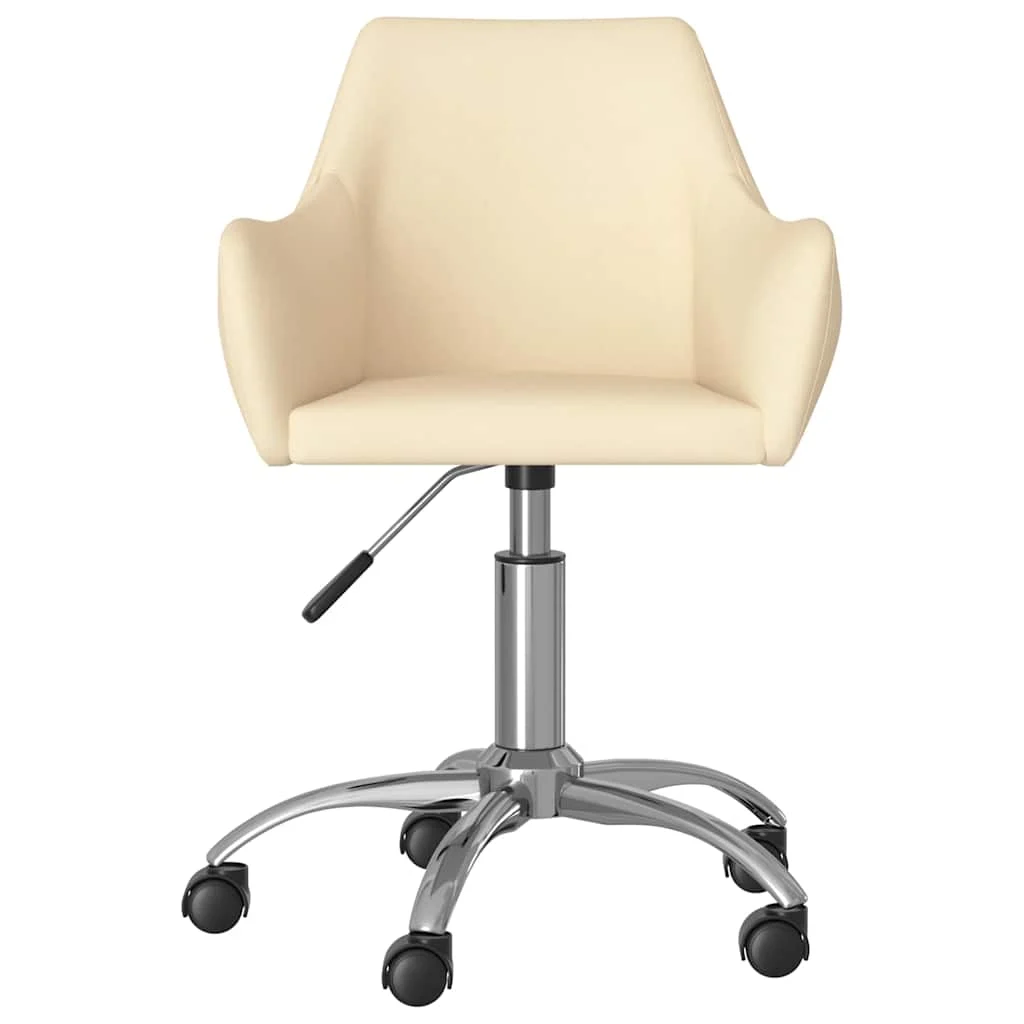 Chaise pivotante de bureau 54 x 61 x 89 cm crème tissu – vue de face