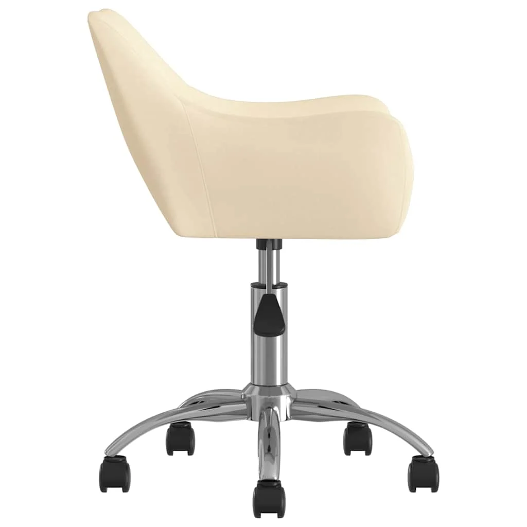 Chaise pivotante de bureau 54 x 61 x 89 cm crème tissu – vue de côté