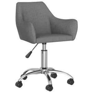 Chaise pivotante de bureau 54 x 61 x 89 cm gris foncé tissu – vue d’ensemble