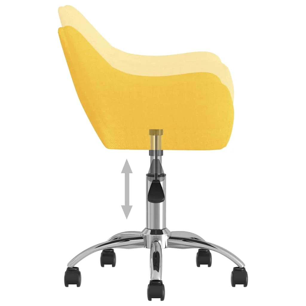 Chaise pivotante de bureau 54 x 61 x 89 cm jaune tissu – vue de dessus