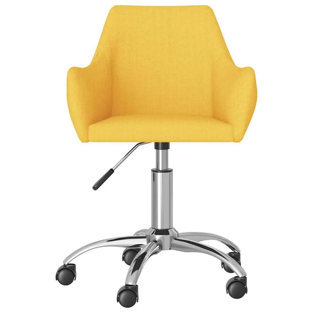 Chaise pivotante de bureau 54 x 61 x 89 cm jaune tissu – vue de face