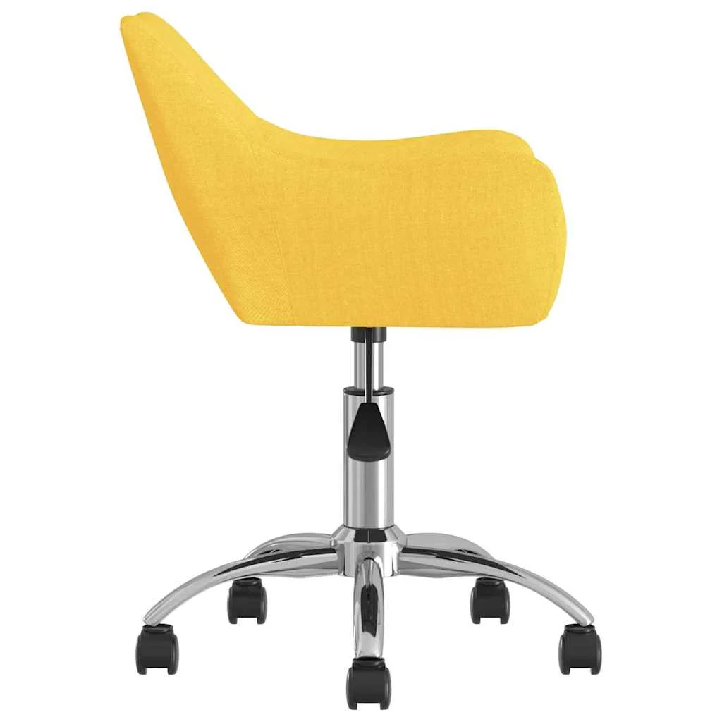 Chaise pivotante de bureau 54 x 61 x 89 cm jaune tissu – vue de côté