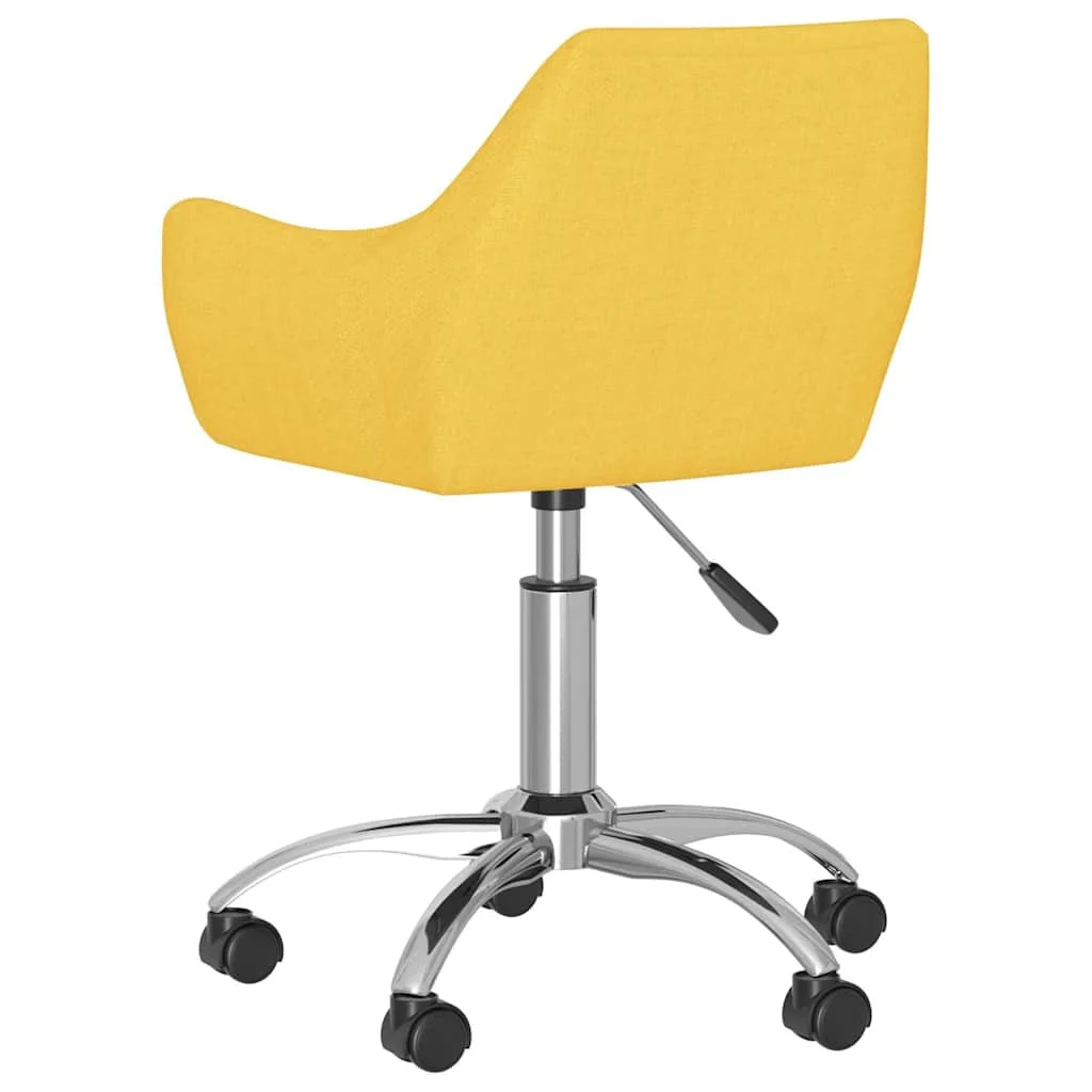 Chaise pivotante de bureau 54 x 61 x 89 cm jaune tissu – vue de détail