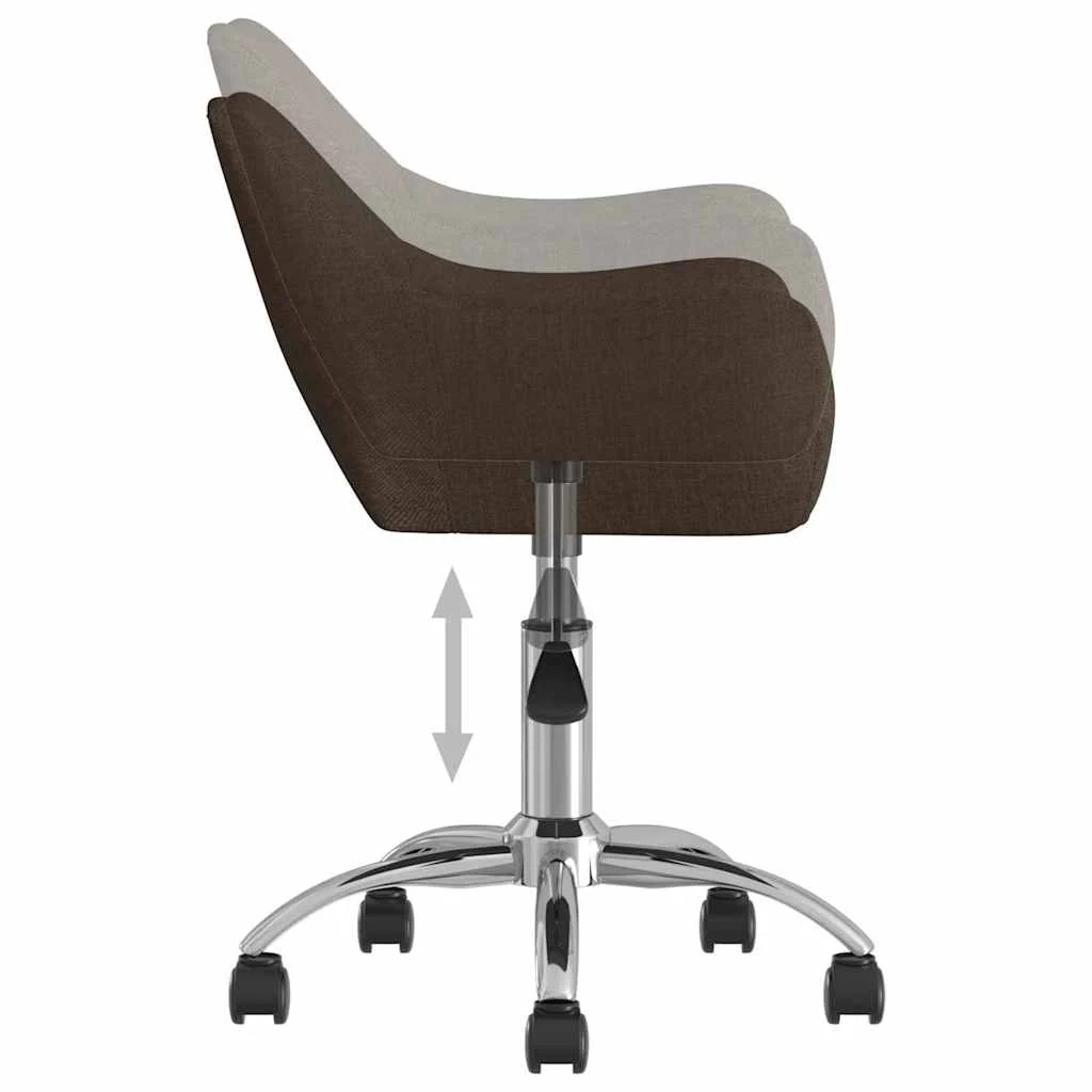 Chaise pivotante de bureau 54 x 61 x 89 cm marron foncé tissu – vue de dessus