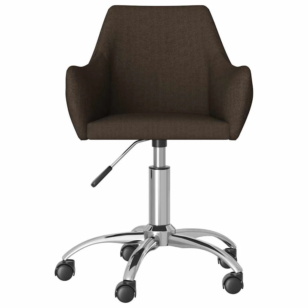 Chaise pivotante de bureau 54 x 61 x 89 cm marron foncé tissu – vue de face