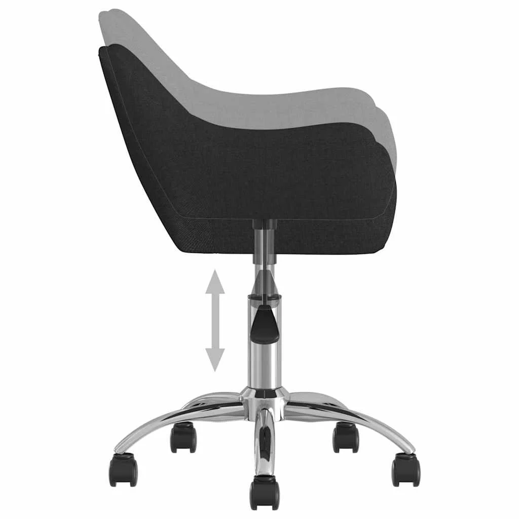 Chaise pivotante de bureau 54 x 61 x 89 cm noir tissu – vue de dessus