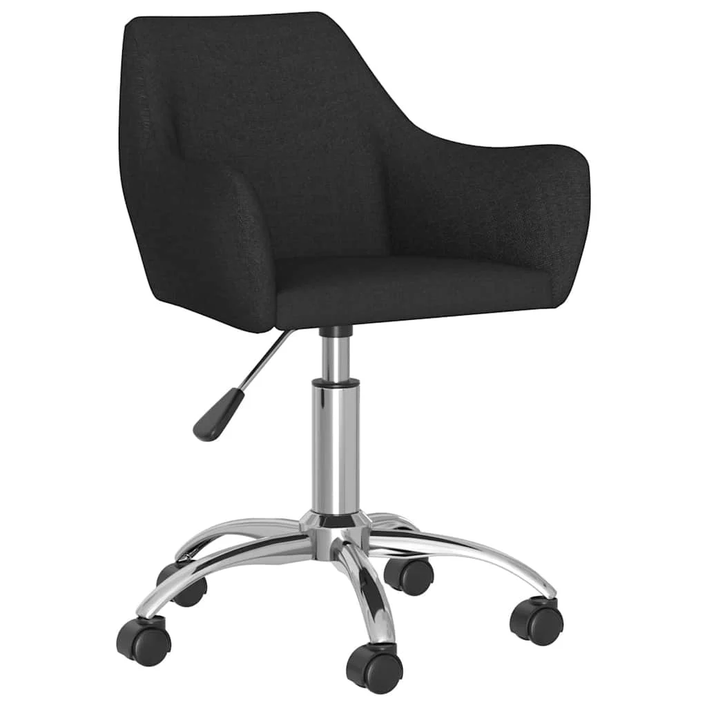 Chaise pivotante de bureau 54 x 61 x 89 cm noir tissu – vue d’ensemble