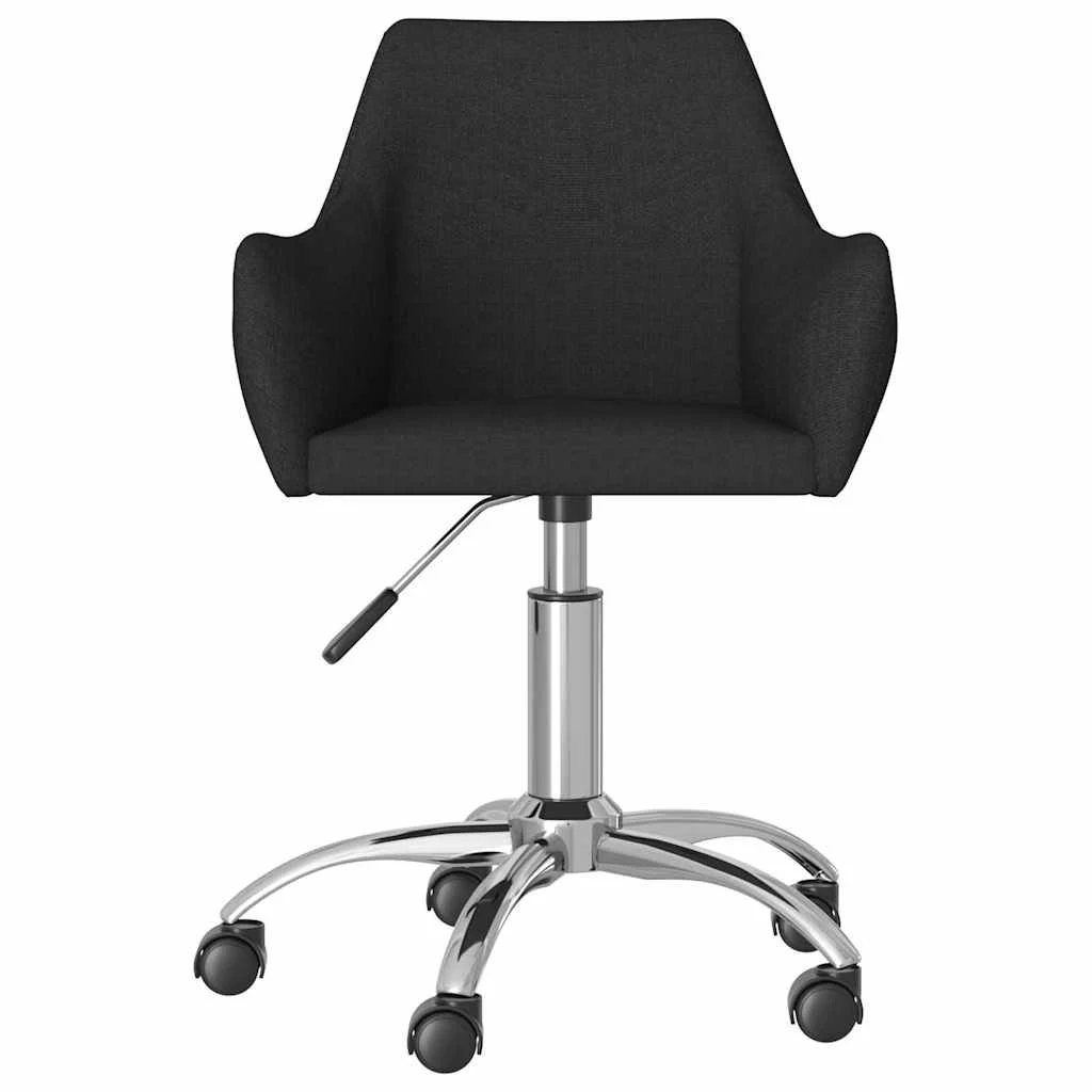 Chaise pivotante de bureau 54 x 61 x 89 cm noir tissu – vue de face