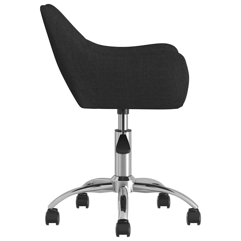 Chaise pivotante de bureau 54 x 61 x 89 cm noir tissu – vue de côté