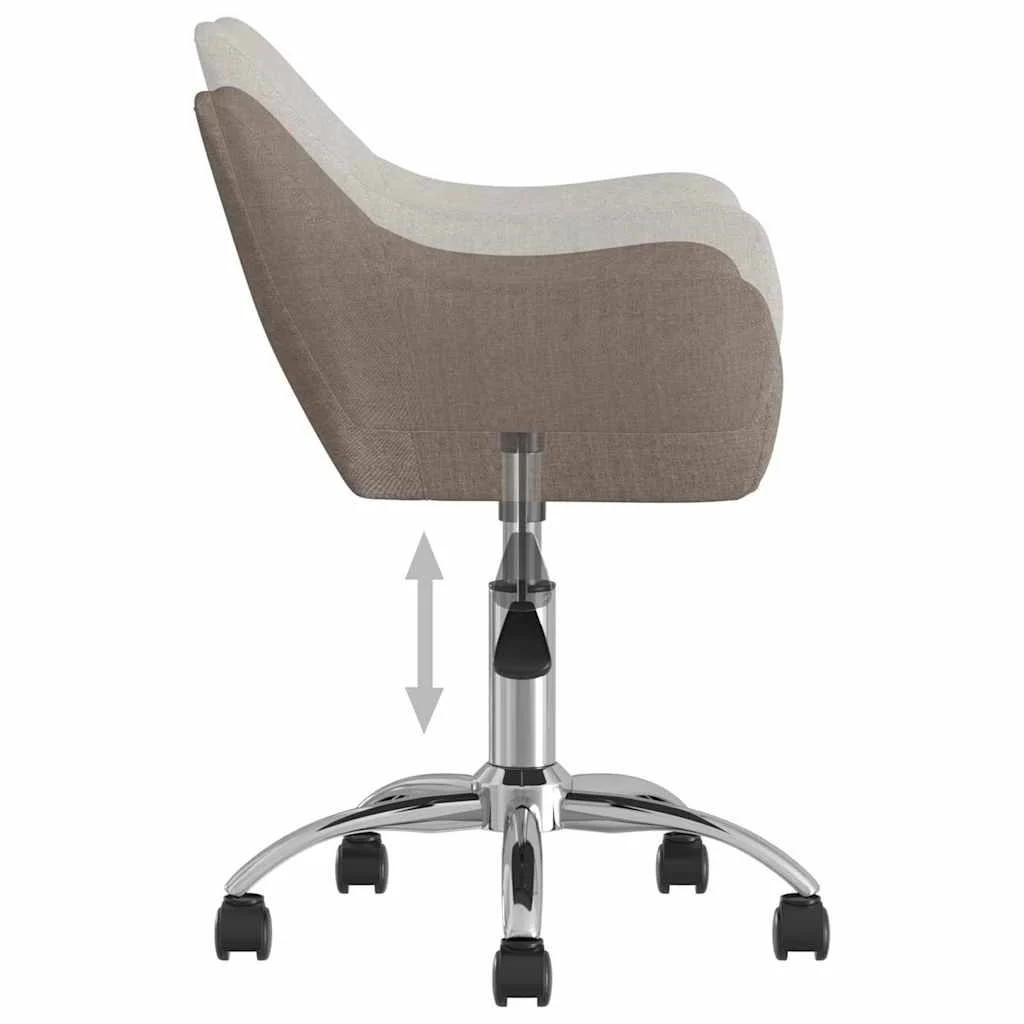 Chaise pivotante de bureau 54 x 61 x 89 cm taupe tissu – vue de dessus