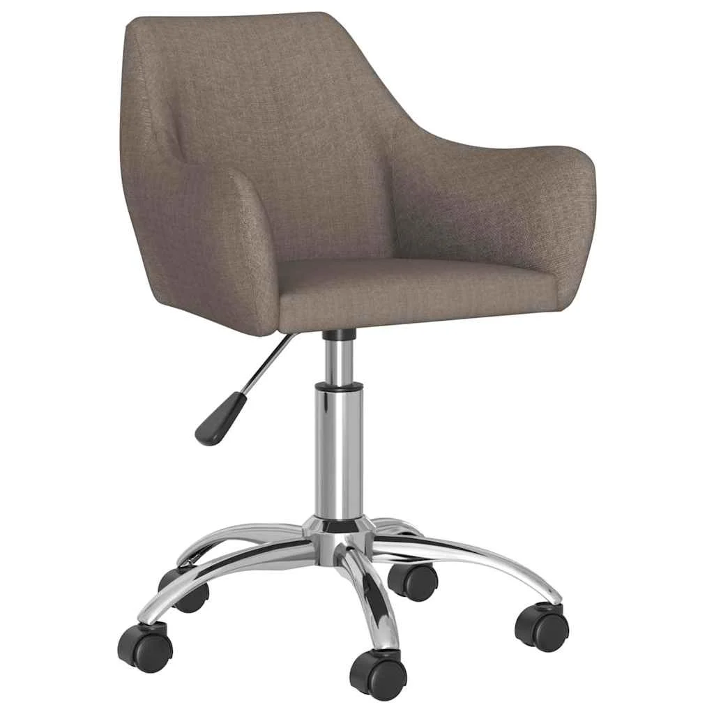 Chaise pivotante de bureau 54 x 61 x 89 cm taupe tissu – vue d’ensemble